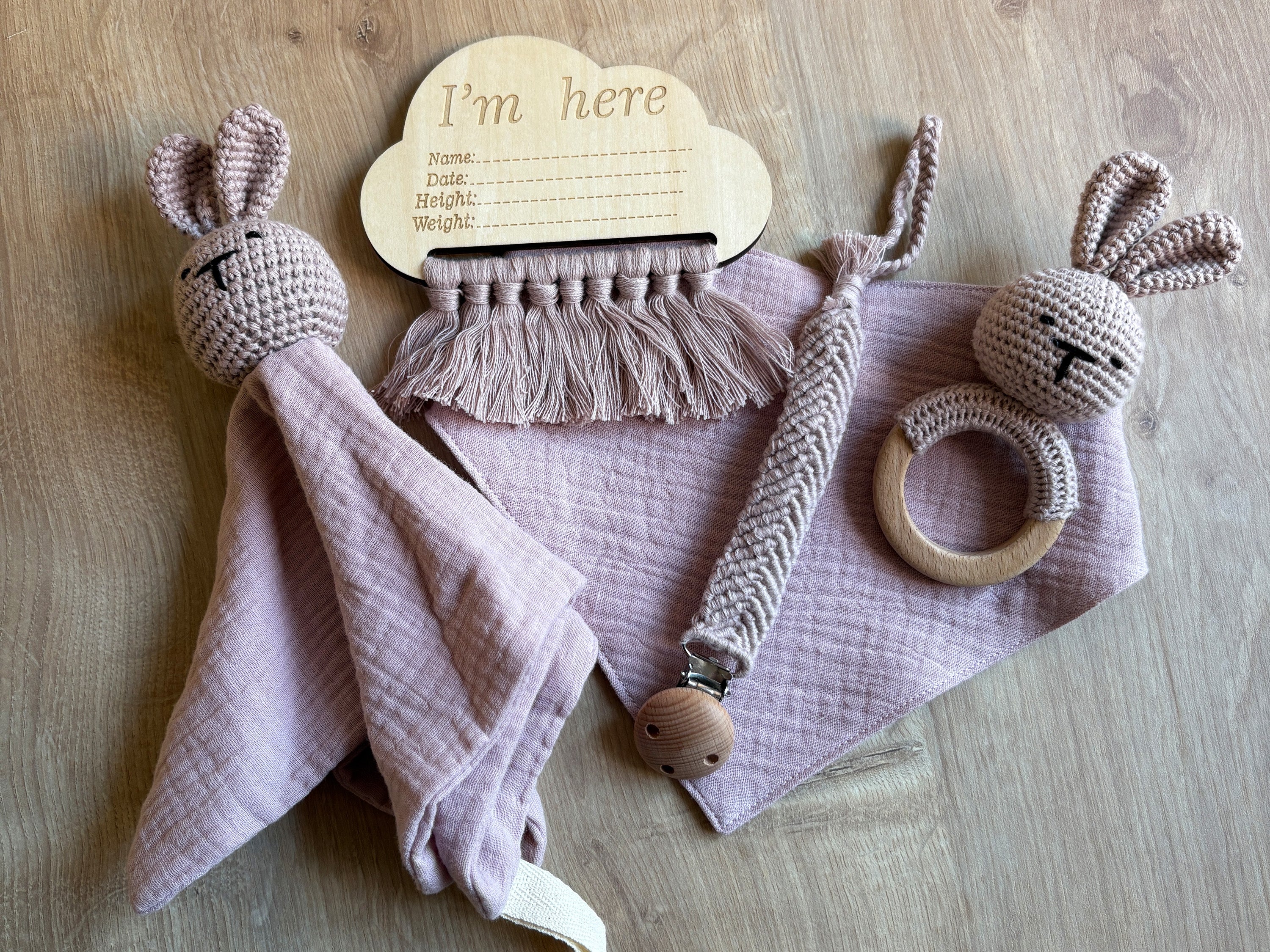 Light purple 5 piece baby gift set. Baby shower present in gift box 3