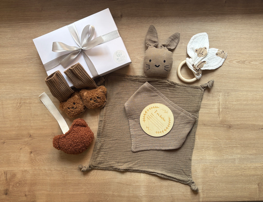Baby gift set with name personalisation - Brown - With gift box 3