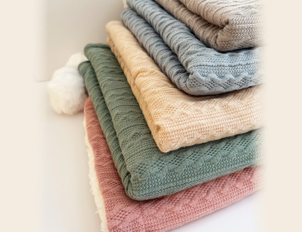 Personalised baby blankets in 5 different colours