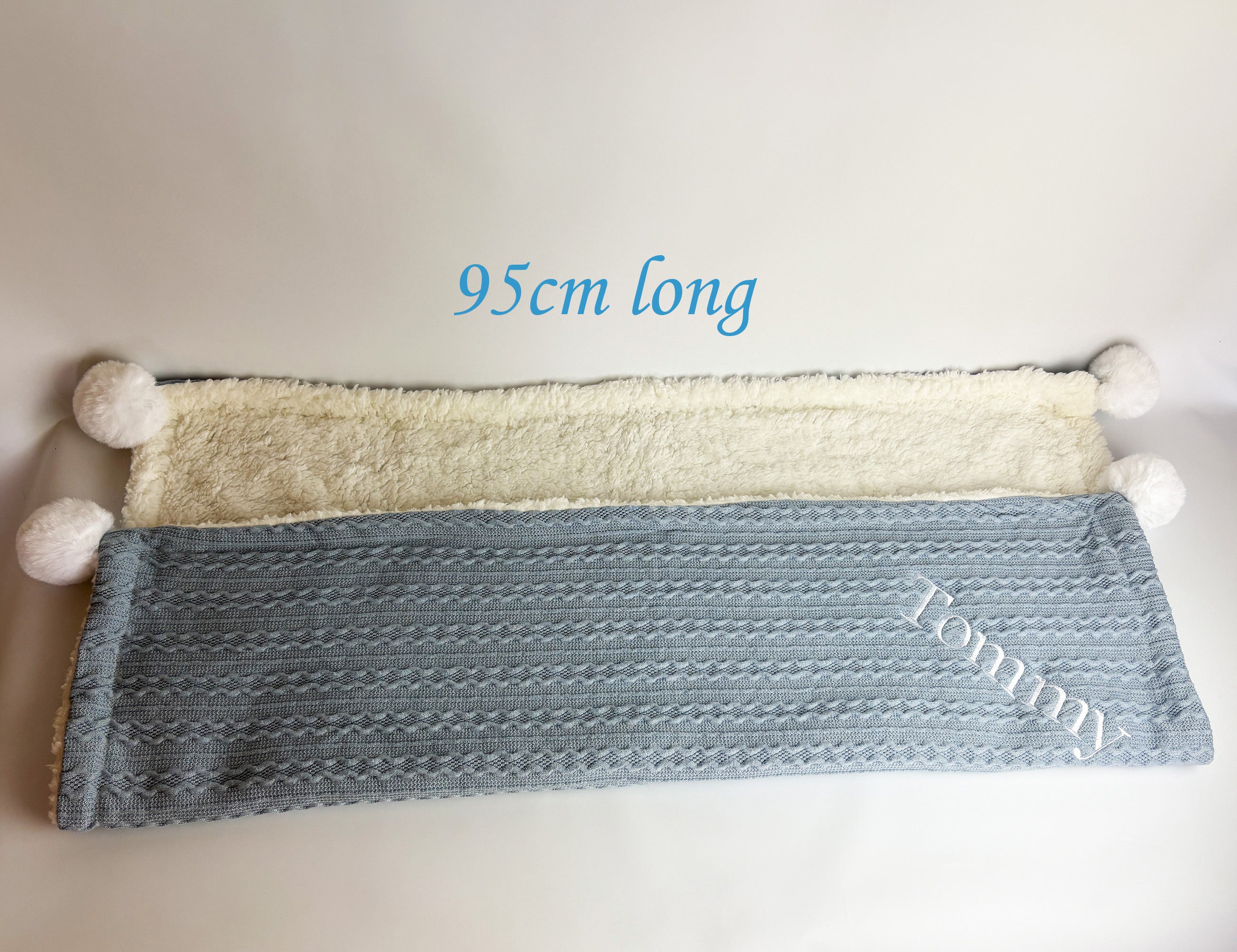 Blue baby blanket - sizing length
