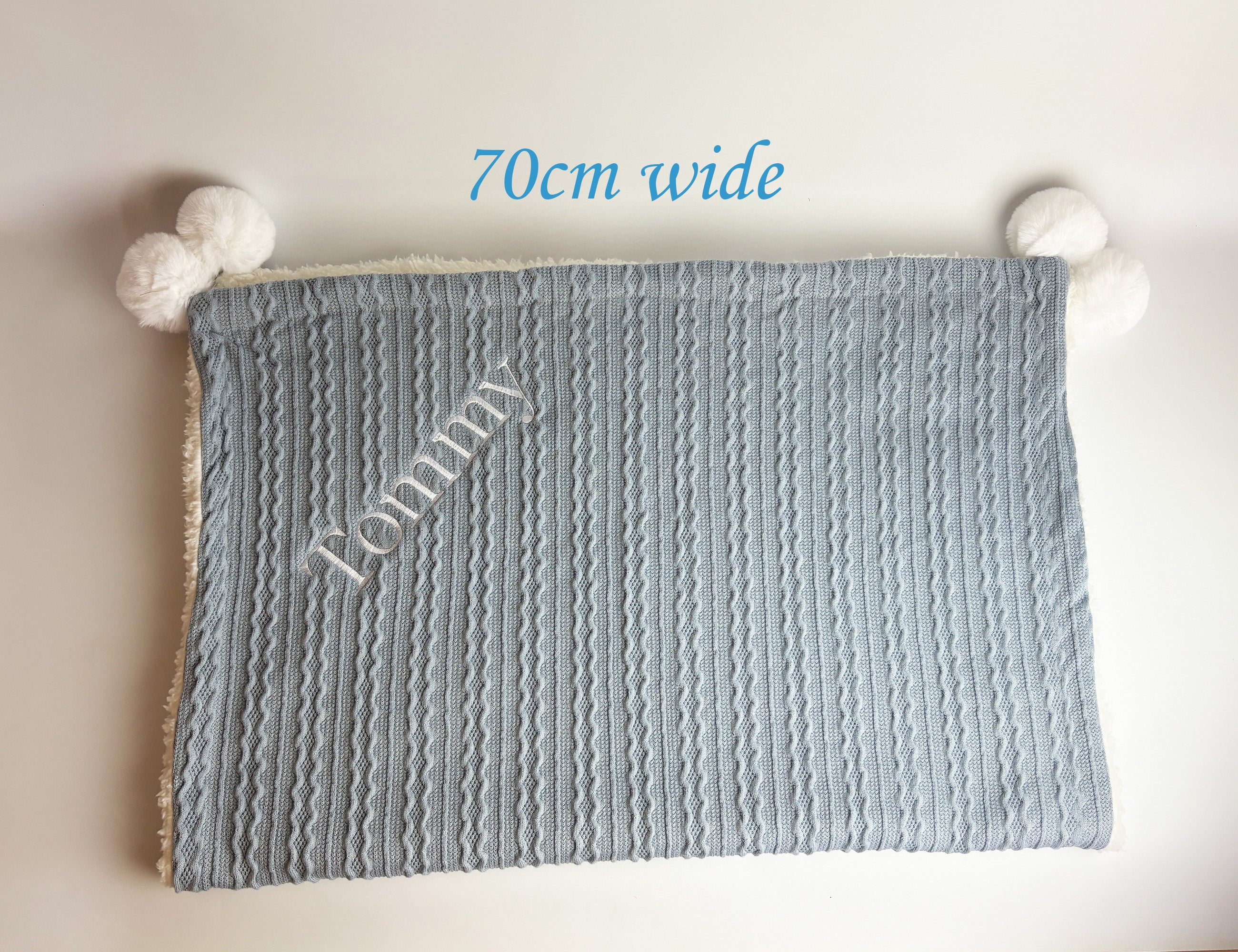 Blue baby blanket - sizing width