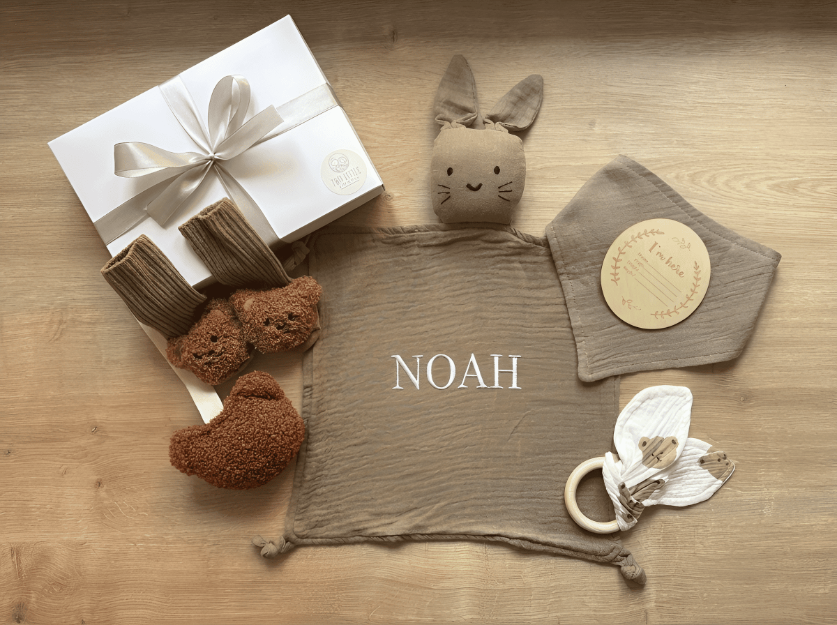 New Arrival Baby Gift Set - Mocha - Two Little Pockets