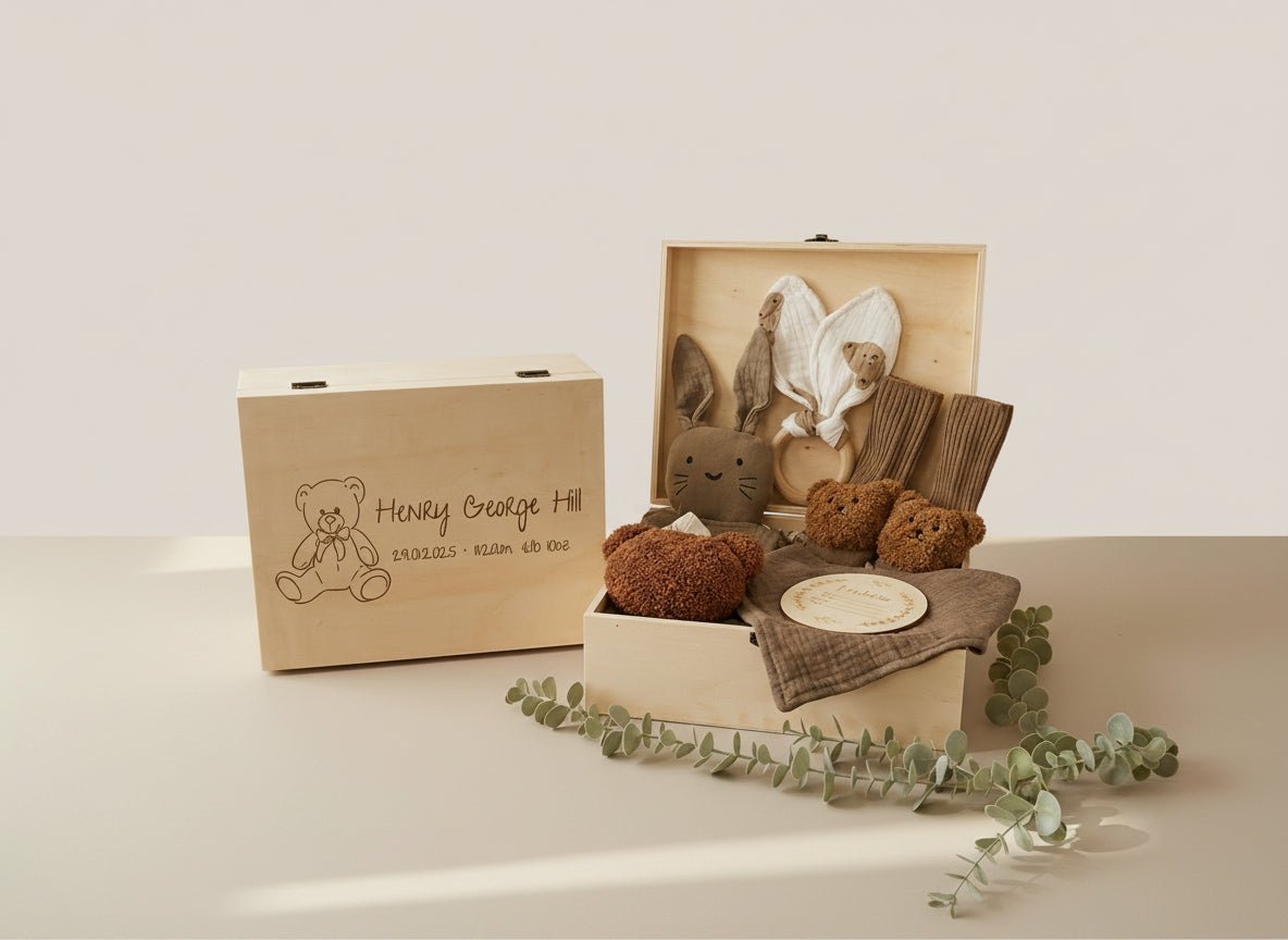 New Arrival Keepsake Box - Mocha - Two Little Pockets