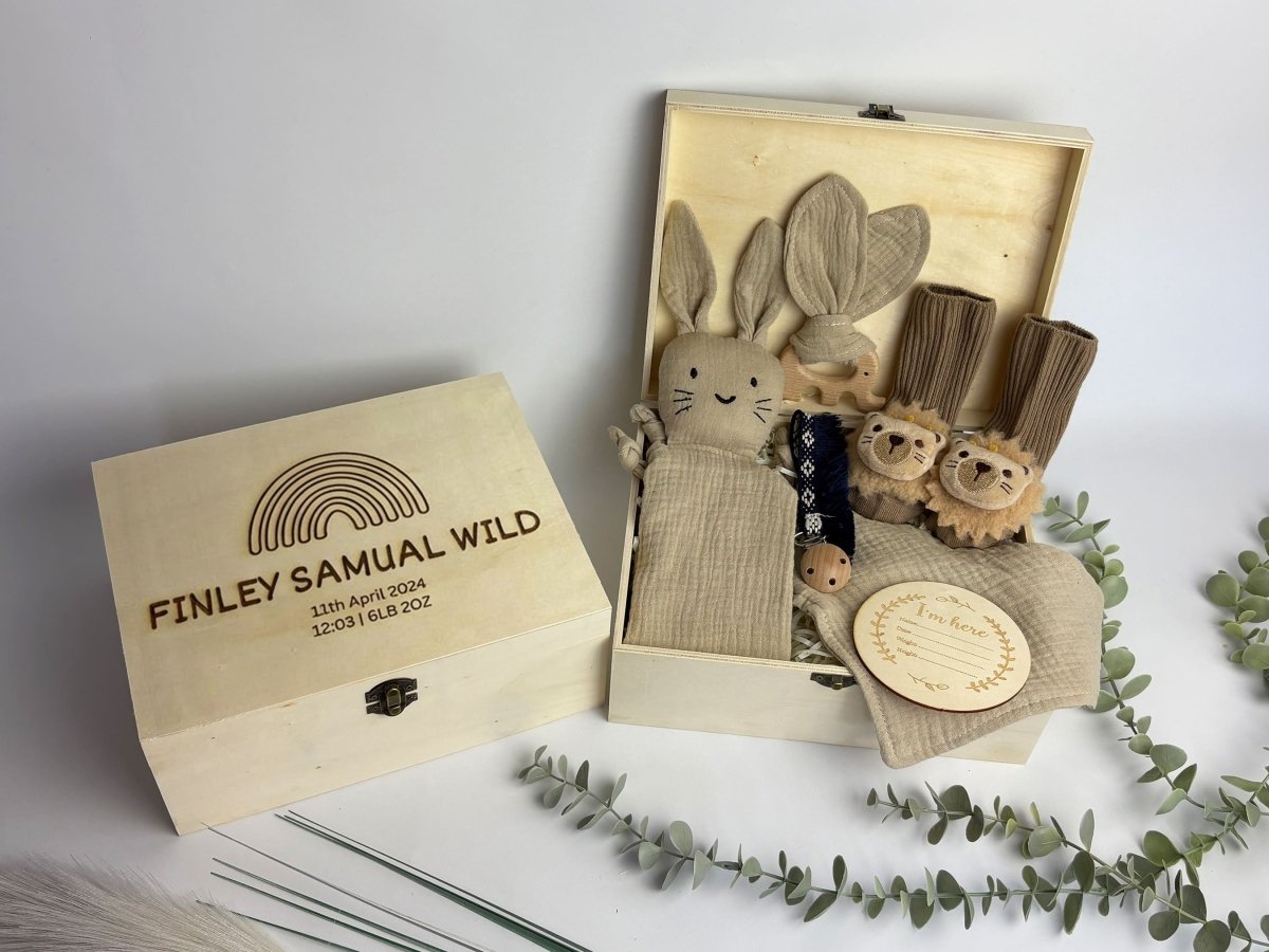 New Arrival Keepsake Box - Natural - Two Little Pockets