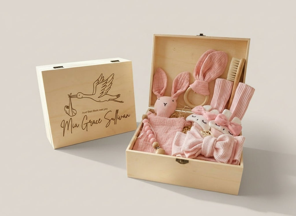 New Arrival Keepsake Box - Pink - Two Little Pockets