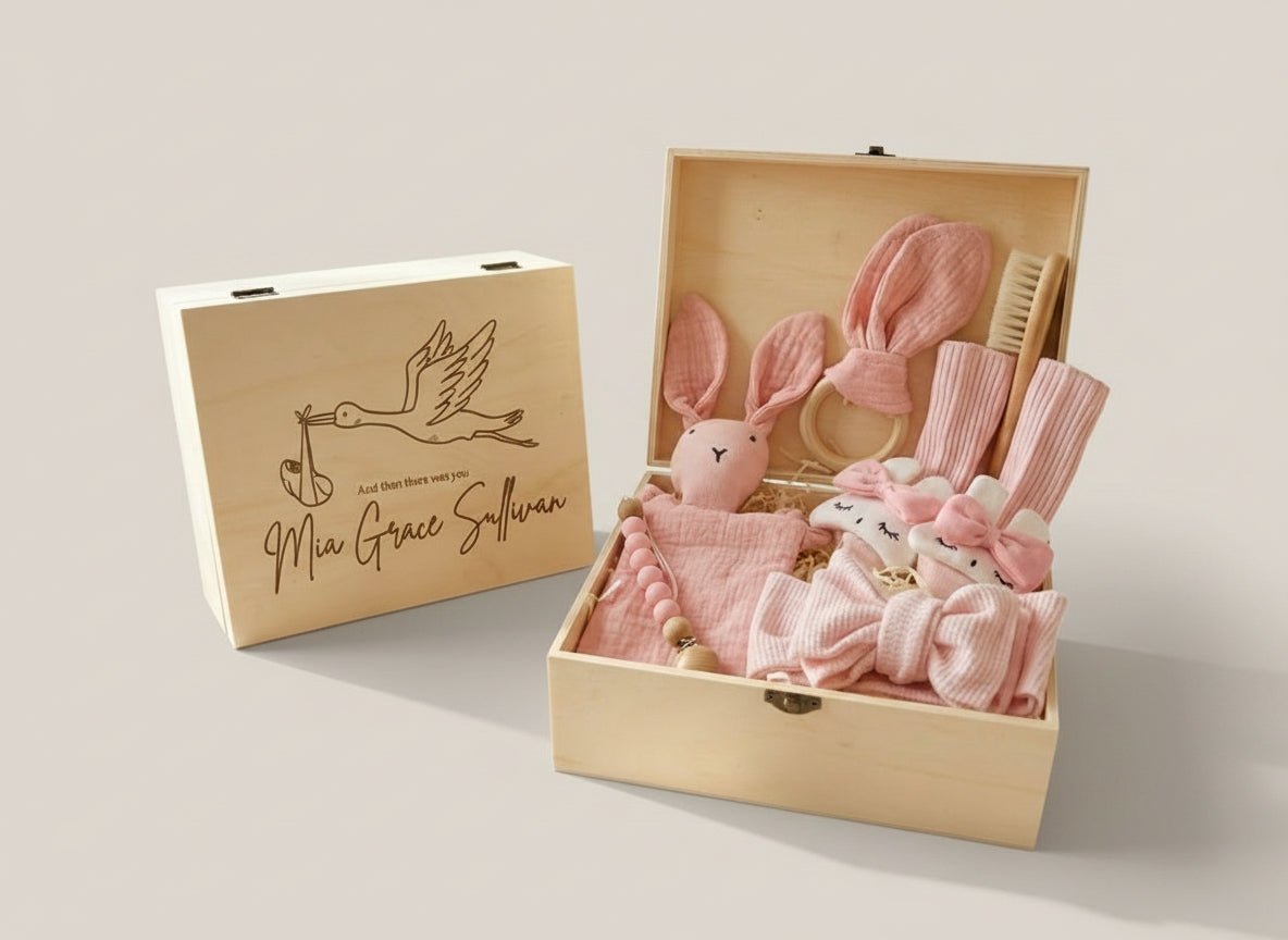 New Arrival Keepsake Box - Pink - Two Little Pockets