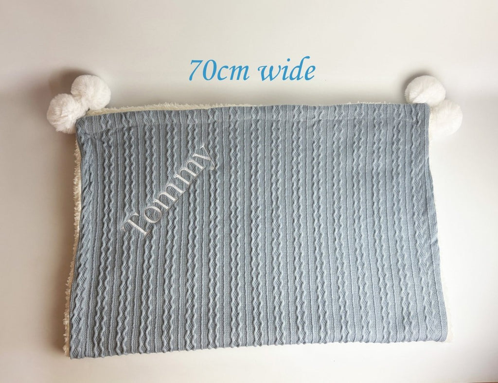 Personalised Baby Blanket - Blue - Two Little Pockets