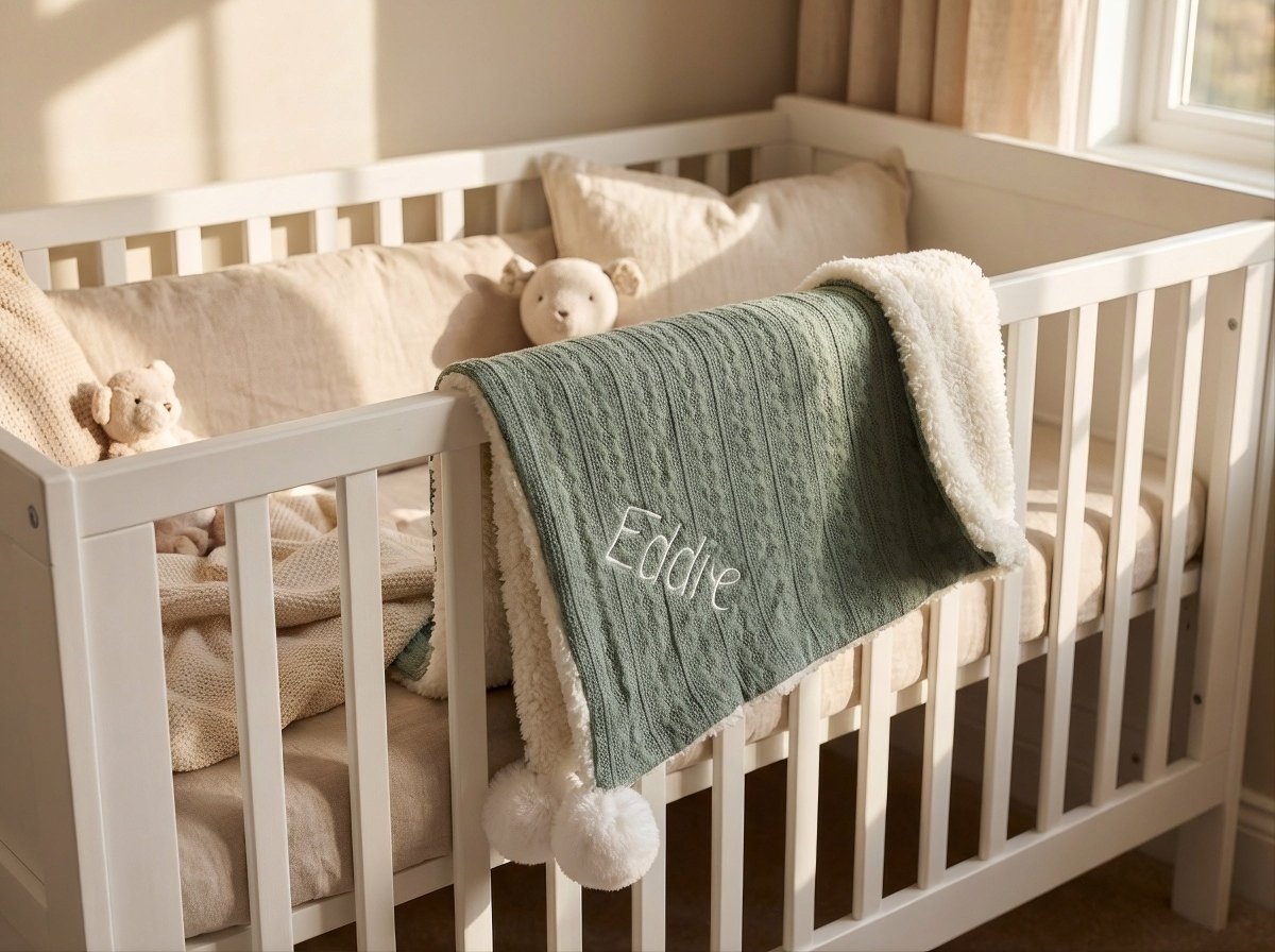 Personalised Baby Blanket - Green - Two Little Pockets