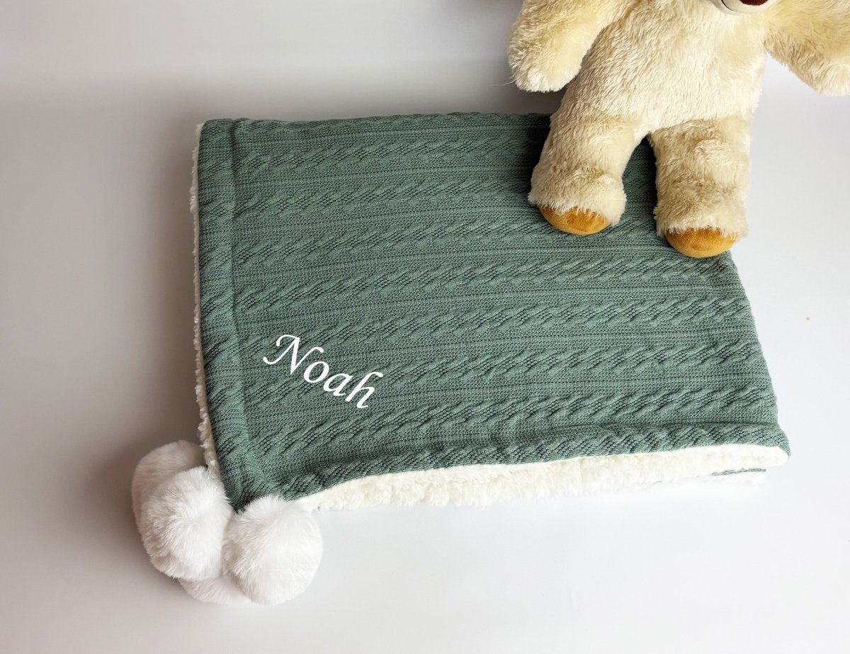 Personalised Baby Blanket - Green - Two Little Pockets