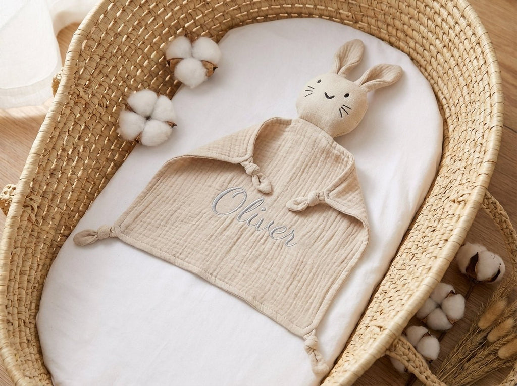 Personalised Baby Comforter - Beige - Two Little Pockets