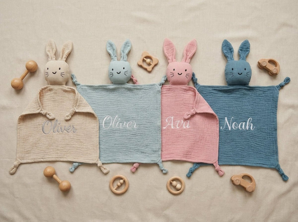 Personalised Baby Comforter - Beige - Two Little Pockets