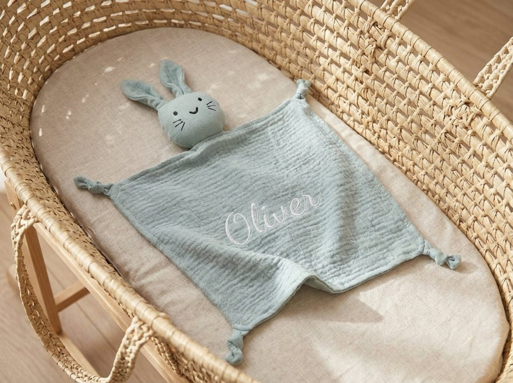 Personalised Baby Comforter - Sage Green - Two Little Pockets