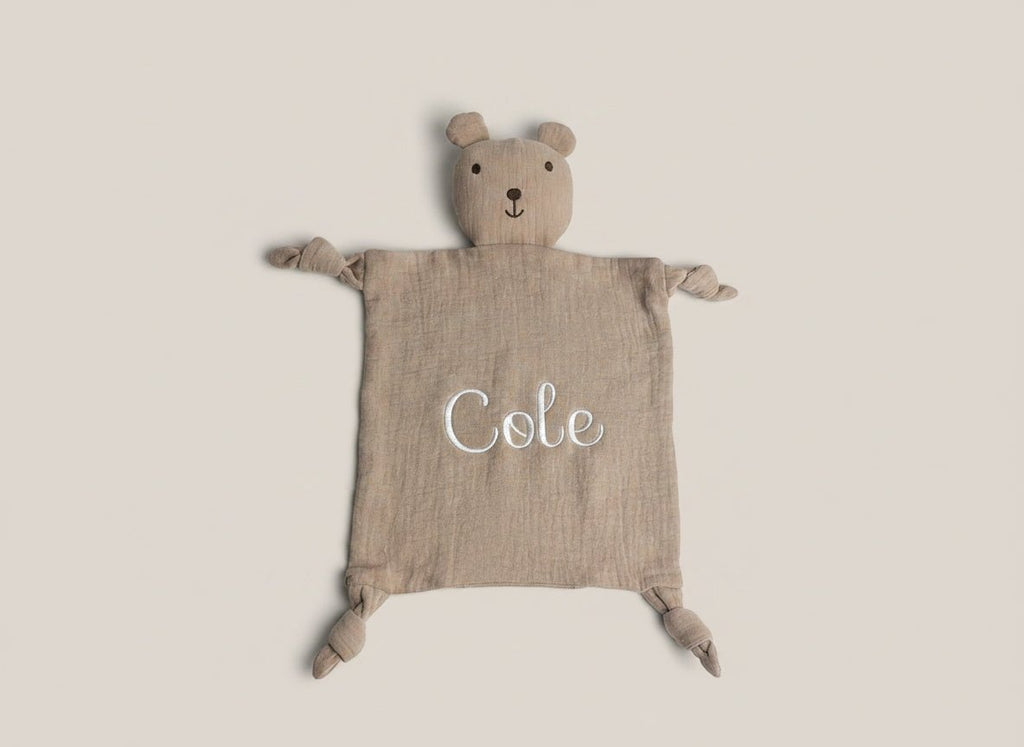 Personalised Baby Comforter - Taupe - Two Little Pockets