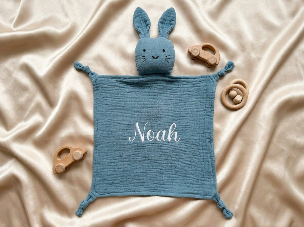 Personalised Baby Comforter - Teal - Two Little Pockets