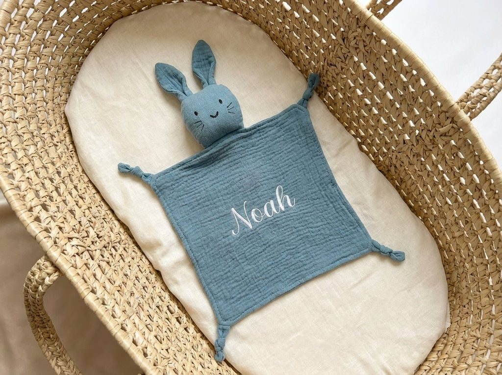 Personalised Baby Comforter - Teal - Two Little Pockets