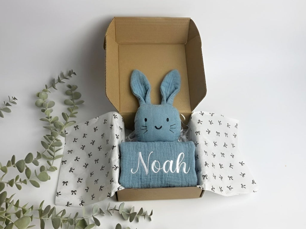 Personalised Baby Comforter - Teal - Two Little Pockets